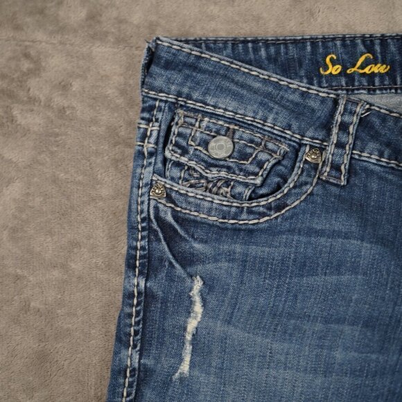 Kut From the Kloth Jeans Womens Low Rise Dark Wash Distressed Bootcut Size 8 - Picture 5 of 11